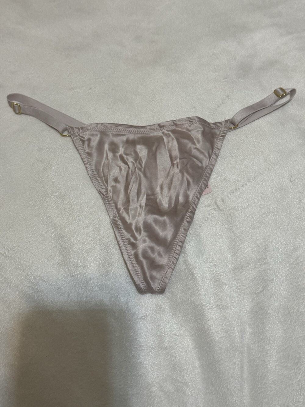 Victoria's Secret Satin V-String Panty - Champagne Pink M